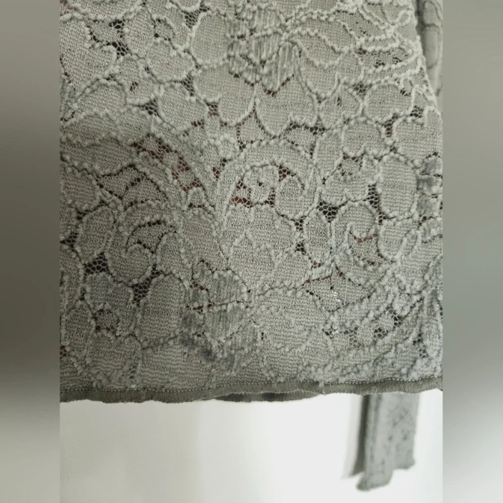 NWOT | Free People | Cloud Ride | Lace | Notch Neck | LS | Sage | XS